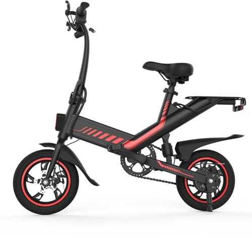 HBFTXRIDE Bicicleta eléctrica plegable de 12 pulgadas, bicicleta eléctrica para adultos, 25 km/h, 36 V, 7,8 Ah, batería de litio, hasta 30-45 km bicicleta eléctrica para hombre y mujer, pedaleo