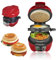 Appareils À Sandwiches, Muffin Burger Maker Et Grill Sandwich/Hamburger, Avec Une Bague À Œufs, Parfait Pour Le Hamburger, Collations, Petit Déjeuner Rapide (Rouge)