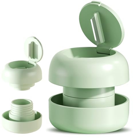 Dzmuero Tablet Divider, Tablet Cutter, 2-in-1 Portable Pill Divider, Multifunctional Tablet Splitter for Small and Large Tablets, for On the Go and Daily Use (Light Green)