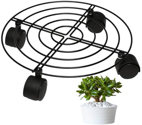 Pflanzenroller mit Rädern Runde Ausführung, Blumenwagen, leichtgängig und