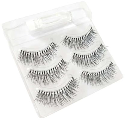 NIYANGLE 3pair Natural Cross False Eyelashes for Effortless Nude Makeup Lightweight Comfortable Fake Lashes Includes Glue for Easy Application
