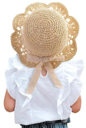 Bufanda Invierno Niña Sombrero de Sol para Bebés y Niños Pequeños Unisex Bebés Primavera/Verano Sombrero de paja de ala ancha para Niñas Niños Playa y Juegos al Aire Libre Gorro Niños 2 Años, Blanco