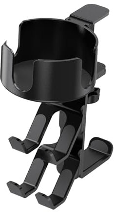 ZBIianxer Clamp On Under Desk Headphone Holder With Concealed Storage And 360 Degree Rotating Cup Holder For Office Accessories