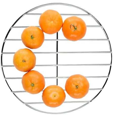 Grille de cuisson ronde en acier inoxydable – Grille métallique de 30 cm, résistante à la rouille et au lave-vaisselle | Grille de cuisson polyvalente, idéale pour le barbecue, rôtir, cuire à la