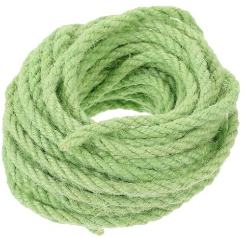 WOONEKY 10M Cuerda de Sisal Natural de Gatos Herramienta de Juguete Flexible y Decorativa para Marco de Accesorios de Mascotas Ecológicos Verde