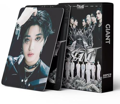 EIROVYA 55 PCS SK Fotokarten Album Fotokarten Kpop Geschenk Lomo Karten Merch für Jungen und Mädchen für streunende Kinder Merch für streunende Kinder Jungen und Mädchen (GIANT)