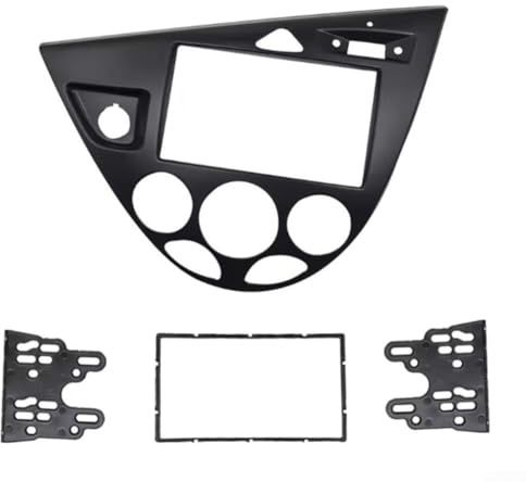 TONIXY Marco de panel de radio 2 DIN con volante a la izquierda para Ford Focus MK1 Fiesta 1998-2006, plástico ABS, 7 pulgadas, negro mate/gris plateado (negro mate)