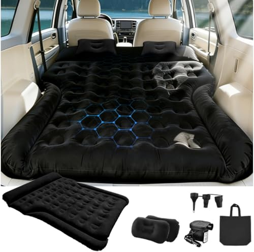Auto Matratze - Luftmatratze Auto Camping Aufblasbare Matratze für SUV MPV Van Truck Kofferraum,185x140x20cm Verdickende Universelle Autoluftbett Schlafmatte Air Mattress für Road Trip (Black)