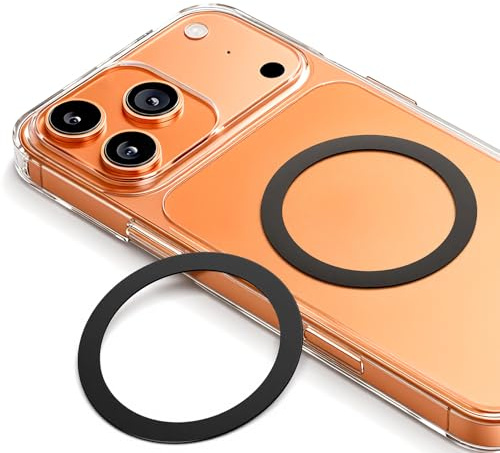 WONLIVE für MagSafe Metallring Aufkleber, für MagSafe Auto Halter/Zubehör | Starker Kleber Metall Ring, Metall Ring für Handyhülle, Kompatibel mit iPhone 17-12, Samsung & Android (2 Schwarz)