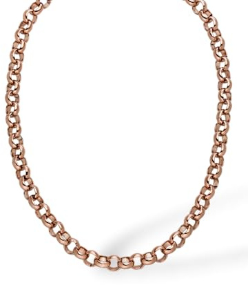 Purelei Gala Kette – Statement Halskette mit großen Kettengliedern – Edelstahl (Gold 14K vergoldet/Silber/Roségold 18K) – 45 cm klassische Gliederkette für Damen (Rosegold)