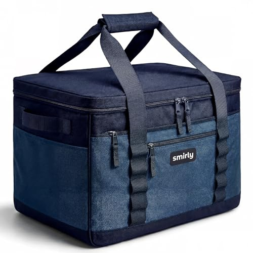 SMIRLY Sacs isothermes – Glacière pliable, portable, étanche et souple – Grand bac à glace pliable pour camping, plage, voyage, pique-nique, voiture, épicerie