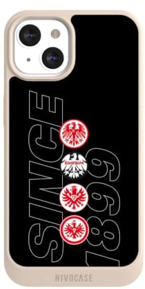 Hülle für Apple iPhone 13 Handyhülle kompatibel mit MagSafe NIVOcore Schutzhülle Sand Eintracht Frankfurt Logo Adler