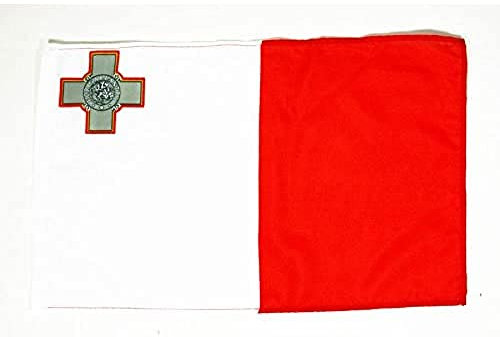 AZ FLAG - Drapeau Malte - 45x30 cm - Pavillon Maltais 100% Polyester Avec Fourreau Pour Hampe - 20g