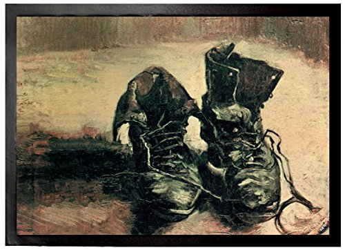 1art1 Vincent Van Gogh Stilleben, EIN Paar Schuhe, 1886 Fußmatte Dekomatte Innenbereich | Design Türmatte 70x50 cm