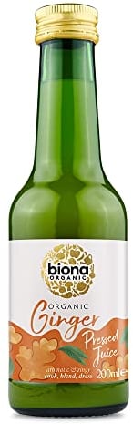 Biona Organic Ginger Juice 200ml, Pack of 6 - Pure, Pressed Juice - Aromatic & Zingy, Ideal for Juices, Smoothies, Teas & Cooking - Freshly Harvested by Organic Farmers - Vegan