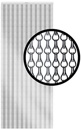 Xterminate Tenda a zanzariera per porte con 2 catene di ricambio e fissaggi inclusi,Design in alluminio resistente,Per porte, camper e molto altro,impedisce che mosche e insetti volanti entrino