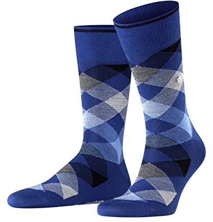 Burlington Herren Socken Newcastle M SO Wolle gemustert 1 Paar, Blau (Royal Blue 6053), 40-46
