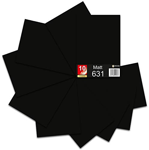 Din A4 Bogen 30x21cm 621/631 Plotterfolie Folie Vinyl Autofolie (070 Schwarz, 10er Set 631 Matt)