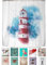 arteneur® - Tenda da doccia antimuffa, 150 x 200 cm, materiale riciclato Öko-Tex Standard 100, orlo zavorrato, non trasparente, impermeabile, lavabile, con 10 anelli ed e-book, motivo: faro