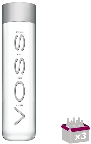 Voss - Eau minérale naturelle gazeuse - 3 X 80 cl verre perdu