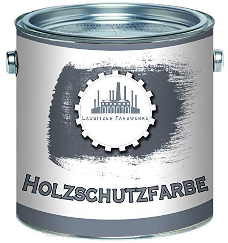 Lausitzer Farbwerke Holzschutzfarbe traditionelle Wetterschutzfarbe hochdeckender und effektiver Holzschutz in Weiß Beige Grün Schwedenrot Rotbraun Dunkelbraun Schwarz (10 L, Anthrazitgrau)