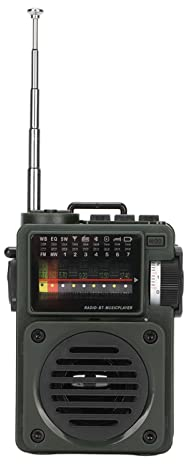 AM FM Tragbares Radio Persönliches Radio, Musik Player Vollband-Rundfunkempfang NOAA Bluetooth Speicherkarte Spielen Tragbares Radio Notversorgung