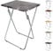 SG Traders Side Folding Coffee Table, Small TV Snack Tray for Eating, Sofa Laptop Desk, Outdoor Foldable Camping Tables, Living Room (Marble Black, Small)