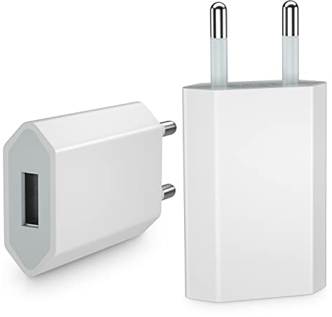 Caricabatterie compatibile con i Phone 14/13/12/11/XS Max/XR/X/8/7/6/i Pad Caricatore adattatore di alimentazione USB 5V-1A (confezione da 2 Cartoon USB Wall Mount)