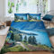 Norwegische Fjorde Bettwäsche 155x220 Pflegeleicht Weiche Mikrofaser Skandinavische Landschaft Bettbezug mit ReißVerschluss Sommer Bettwäsche Set Für Teenager Bettbezüge und 2 Kissenbezug 80x80 cm