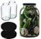KADAX Glass Jars 4 L, Large Jars with Wide Mouth for Preserving, Pickling and Fermenting, Storage Jars for Pickles and Sauerkraut (Set of 2, Black Lids)