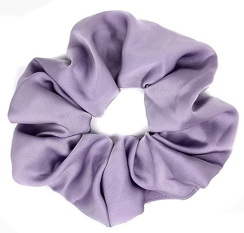 Mytoptrendz® Large Luxurious Preamium Smooth Soft Satin Scrunchies Curly Hair Ties Ponytail Hairbands Traceless Ponytail Bobble For Girls Women Thick Hair (Lilac)