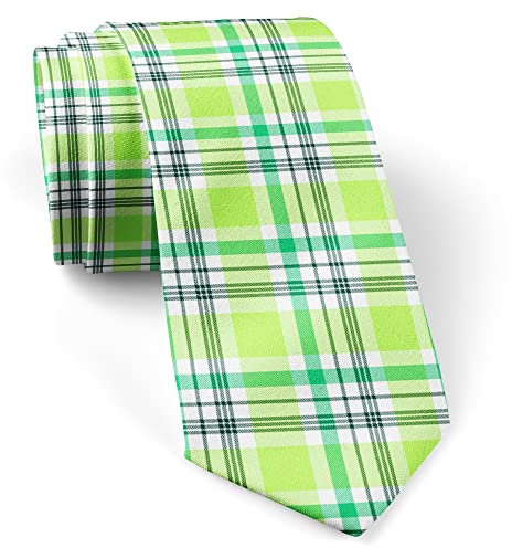 501 Corbatas Delgadas Patrón Madras Plaid Verde Lima Corbata Elegante Corbatas De Hombre Modernas Corbata Formal Para Boda Fiesta Regalo
