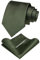 JEMYGINS Ensemble de cravates et mouchoir de poche de mariage pour homme - Couleur unie, vert olive, M