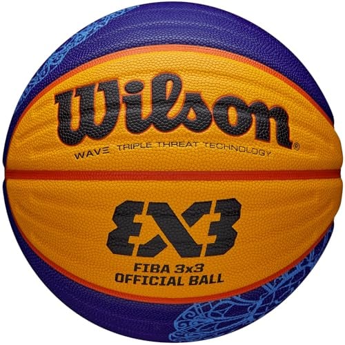 Wilson FIBA 3X3 Paris Retail 2024 Game Ball WZ1011502XB, Unisex, Basketball, Yellow/Blue/Black, 6