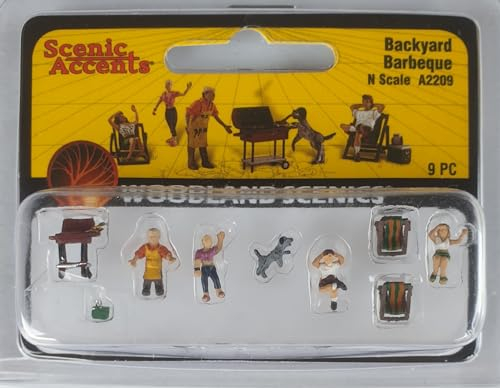 Woodland Scenics A2209 Barbecue in giardino cane ruba salsiccia figure traccia N 1:160 Backyard Barbeque
