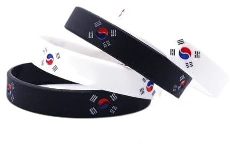 ZENRUIMING Silikon-Armband, Korea-Flagge, Outdoor, Freizeit, Sport, dehnbar, Fußball, Basketball, Rugby, 4 Stück, One size, Silikon, Korea-Flagge