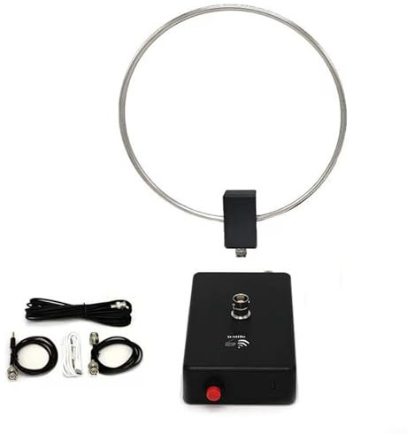 GA800 Active Shortwave Radio Loop Antennawith BNC Cable 10KHz-159MHz Portable HF Receiving Antenna for Ham Radio for Rooftop Balcony