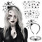 Haarreif Fasching Damen, Halsketten Spinnen Haarschmuck Frauen mit 10 Blätter Fasching Tattoos Spinne, Karneval Kostüm Accessoire für Karneval Party Kinder Erwachsene Schminke Fasching Cosplay