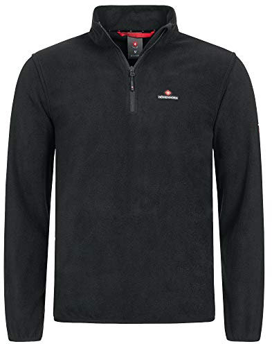 Höhenhorn Skyja - Felpa da uomo in pile, per autunno e inverno, con cerniera a mezza lunghezza, Nero , 5XL