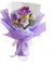 Springwillfly Handgefertigter gehäkelter Blumenstrauß, künstliche Rose, Sonnenblume für Zuhause, Wohnzimmer, Tisch, Dekoration, Display (Violett-A)