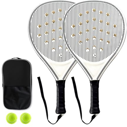 2pcs Tennis Paddle Racket, Optimized Airflow Holes Tennis Paddle, Training Racquets for Kids Adult Travel Outdoor Beach