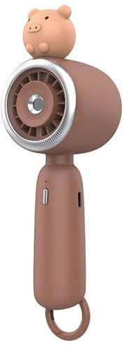 WAZUBC Mini Ventilateur de Bureau de Poche avec 3 Vitesses, Ventilateur Portable USB Brumisateur Rechargeable pour L'extérieur, les Voyages ou L'intérieur, le Bureau, la Maison (marron)