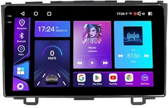 9'' Double Din sat nav car screen Android 15 car radio for HONDA CRV 2007-2010 with GPS BT FM radio rear view camera Mirror Link Multimedia-Player(4+64G)