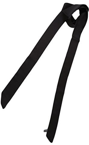 ODN Damen Schmal Schals 2-lagig Satin Seide Krawattenschal Skinny Scarf 188cm (Schwarz)