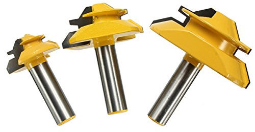 EsportsMJJ 3Pcs 1/2 Pulgadas Caña Pequeña Cerradura Inglete Bits Router