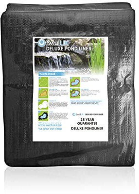 Swell UK 4m x 6m Pond Liner | 25 Year Guarantee | HDPE | UV Resistant | Garden Fish Ponds