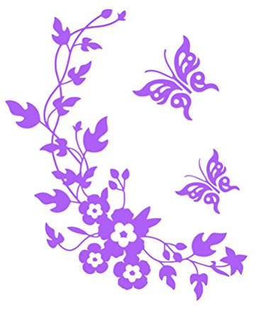 WC Sticker Schmetterling Deckel Aufkleber Wandaufkleber Wandtattoo (Lila)