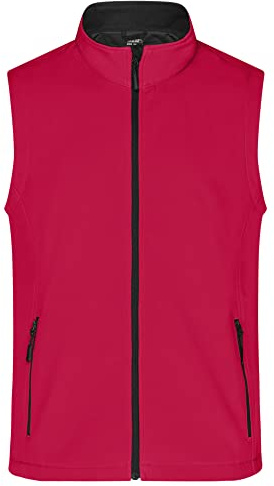 James & Nicholson Herren Softshell Weste - Funktionale Softshell Weste in attraktiven Farben | Farbe: red/black | Grösse: 3XL