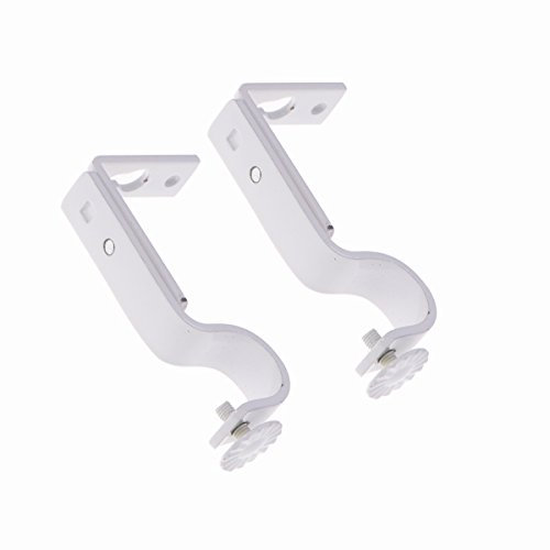 WINOMO 2pcs 18-22mm Support de Rideau réglable Support de Tringle à Rideaux Rideau (Blanc)