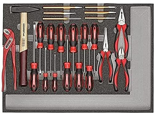 GEDORE red Schraubendreher-, Zangen-, Hammer-, Meißel-Satz im 3/3 Schaumstoffmodul, 23-teilig